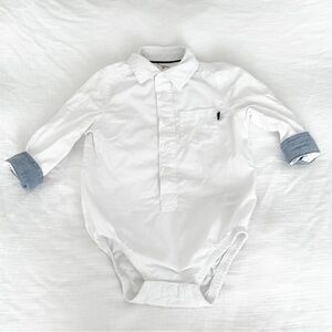 4/$20 White Dress Shirt Bodysuit Onesie | Baby B’gosh | 18 Months